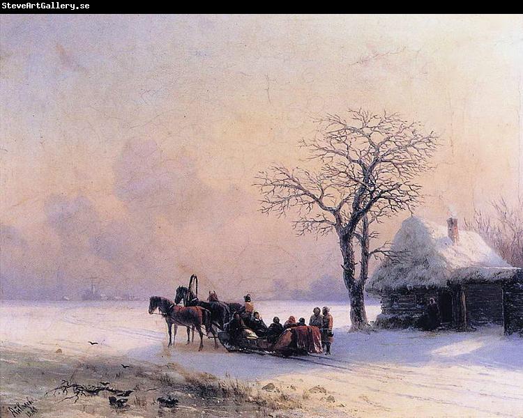 Ivan Aivazovsky Winter Scene in Little Russia